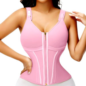 Double Compression Vest Bra Waist Trainer Corset with 17 Steel Bone Flat Belly Strap Slim Body Shaper Fajas Colombianas Girdles2026