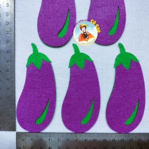 Set 5 quả cà tím vải nỉ trang trí mầm nonlàm loto toántreo ....(kích thước10*4.7cm)