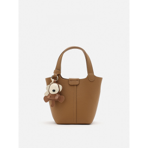 PAZZION 8810 Haley Leather Charmed Bucket Bag