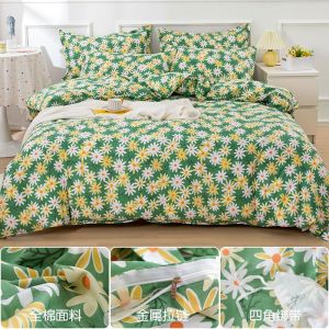 Thickened [100% Pure Cotton ] 100% Cotton Duvet Cover 150x200 Single student dormitory female bed sheet 4 Three-Piece Suit LZD
