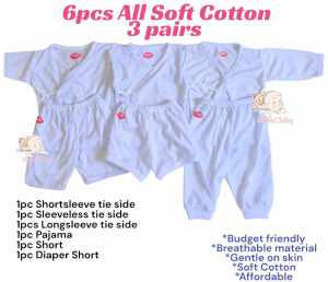 6pcs COLORED NEWBORN BARU-BARUAN SOFT COTTON