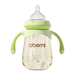 Oberni （Ready Stock）Baby Bottle Milk Bottle Wide Neck PPSU Bottle Botol Susu Newborn Baby Water Bottle Feeding Bottle  Anti Fall And Anti Choking 240 ML/300ML #O-2361