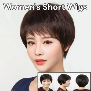 Womens Short Straight Wigs Fluffynatural Realistic Hair Wigs Breathable Easy To Wear Basic Straight Hair Wig For All Ladies