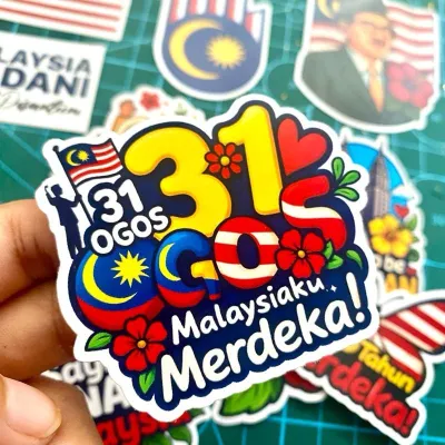 Sticker Pelekat Merdeka Perdana Menteri (12 Corak) | Saiz 6cm | Tema Patriotik Malaysia | Madani | Ready Stock