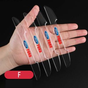 4pcs Car Door Transparent Anti-collision Protector Bar Stickers Side Edge Protection Guards Rear View Mirror Cover Protection Strip Door Guard Rubber Handle Anti Scratch Protector Film