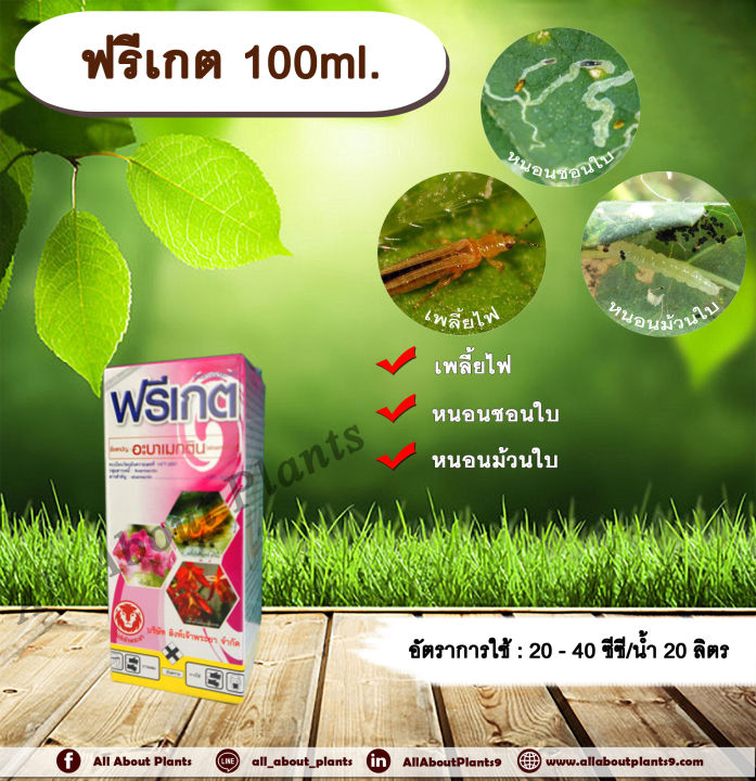 ฟรีเกต 100ml อะบาเม็กติน กำจัดเพลี้ยไฟ หนอนชอนใบ