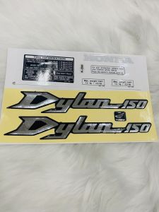 Bộ tem cặp chữ nổi kèm thông số xe Honda Dylan 150 có sẵn keo siêu dính