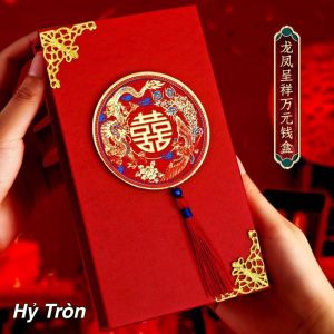 Hộp Nạp Tài Song Hỷ Ăn Hỏi Đựng Tiền Sính Lễ Cưới - Hoạ Tiết In 3D Cao Cấp