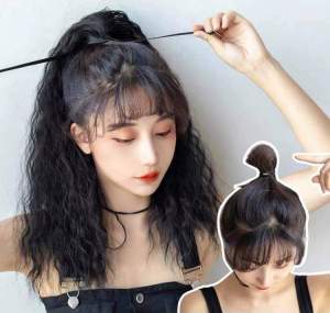[ hàng loại 1 bao đẹp 40cm ] tóc giả nữ cột xù mì ngắn tóc giả buộc tóc giả xù tóc xoăn sóng