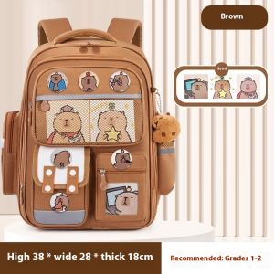 YA ZHOU LONG  กระเป๋านักเรียนทรงเด็กประถม Clow Mกระเป๋านักเรียนเกรด1-6การป้องกันกระดูกสันหลังลายการ์ตูนสำหรับเด็กผู้หญิงอายุ6-12ปีดีไซน์กระเป๋าเป้สะพายหลังเด็กกันน้ำน้ำหนักเบา