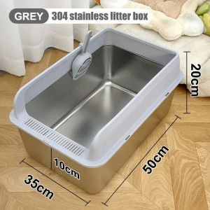 New Stainless Steel Cat Litter Box Extra Large Cat Litter Box Stainless Steel Suitable for Large Cats