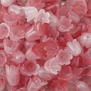 100pcs nhựa acrylic màu sắc hỗn hợp windbell màu hoa Bìm Bìm Tía hoa hạt charm hạt cho Hoa Tai Vòng tay vòng cổ đồ trang sức thủ công làm thủ công làm