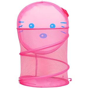 UnihomSG High Quality Cartoon Laundry Basket Foldable Storage Toy Net Basket / Bag With Cover Cute