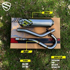 Knalpot CRF150L/KLX230 Stainless Full Sistem I Original by Smoke Muffler