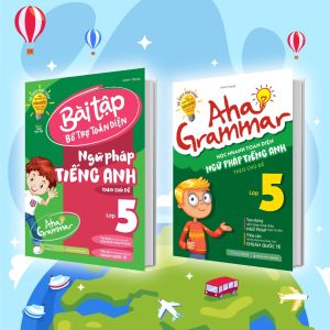 Sách Combo 2 cuốn Aha Grammar – Ngữ pháp & Bài tập bổ trợ toàn diện ngữ pháp tiếng Anh lớp 5 - MGB