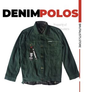 Jaket Pria Polos Jeans Jins Denim Distro Tebal Pekat Hitam Premium Brutalists Jaket Denim Pria Keren