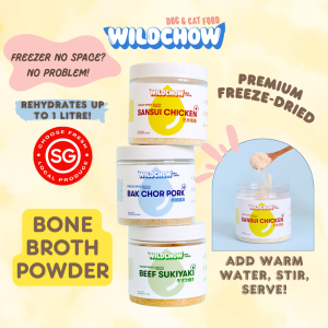 WildChow Bone Broth Premium Freeze Dried for Dogs & Cats (3 Flavors)
