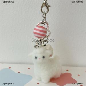 [COD] Springhooe Cute Flocking Alpaca Keychain Pendant Lanyard Phone Chain Lovely Animal Sheep Backpack Charm Girl Bag Hang Ornaments Couple Gift
