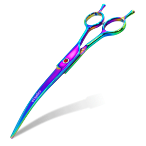wingsbro 7.0" Curved Dog Grooming ScissorsProfessional Pet Grooming Shears  Hair Trimming  for Dogs with Thick HairTool for Dogs Right and Left Hands