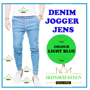 Premium quality supper stchable Viral koyak Denim Jogger Jens pakkai lelaki dan prempun