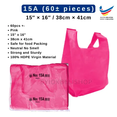 Singlet Plastic Bag (12 x 16 /15 x 16/18 x 22/26 x 33) Tangkai Plastik Beg