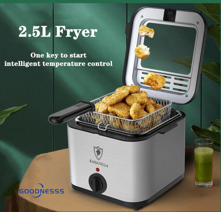 2.5Liter Deep Fryer with Basket, Stainless Steel, Easy to Clean Deep