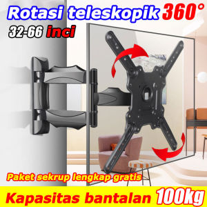 【Menampung hingga 200 pon】Cocok untuk semua TV  Dudukan TV  Braket Dudukan Dinding Dudukan TV  Braket TV LCD LED Dudukan Putar Teleskopik TV Ramping