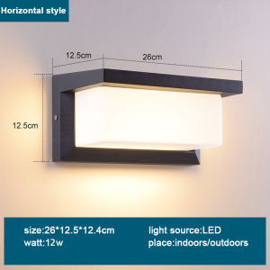Gogeous outdoor LED wall light waterproof 3/4/10/12/18W wall lamp IP65 modern minimalist wall lamp indoor design garden lights outdoor gate light garden Lighting bedroom living room