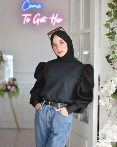 Melva Blouse baju wanita terbaru atasan wanita lengan balon baju balon tangan panjang korea blouse wanita korean style blus wanita korea import blouse puff sleeve-blouse wanita terbaru  remaja atasan wanita hijab kondangan baju blus cewek