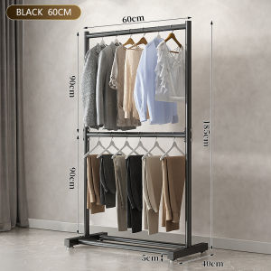 Sampayan Stainless Bedroom household simple clothes drying rack double coat hangers floor to floor hangers