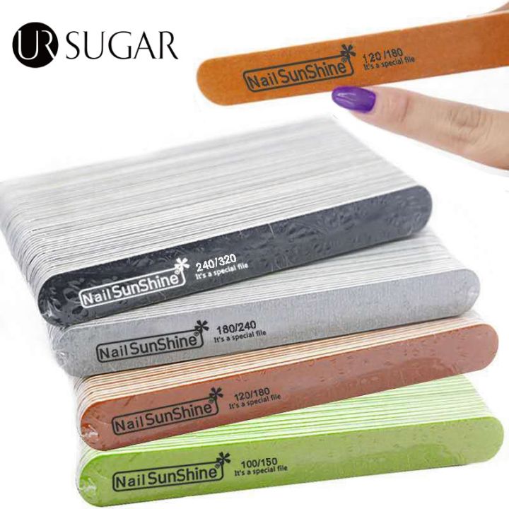 UR SUGAR Multi Grit Wood Nail Files Strong Thick Wooden Coforful