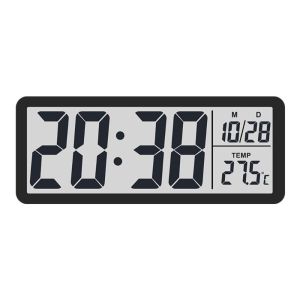 SUYO Electronic Wall Clock Date Wall-mounted Digital LED Clocks  12/24H Multi-functional Voice Control Display Table ClockFast shipping