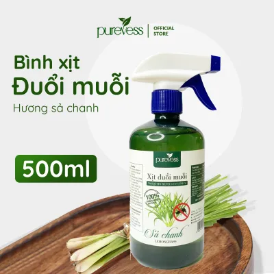 Xịt phòng tinh dầu Sả Chanh Bạc Hà Quế Oải Hương Purevess xua đuổi muỗi khử mùi thơm phòng