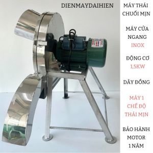 Máy Cắt Chuối INOX Cửa Ngang - Máy thá¡ Chuối INOX Siêu Mịn - thá¡ Nguyên Cây - Băm Cỏ Voi. Tiện Lợi. Động Cơ 15kW
