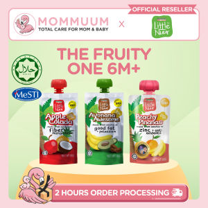 [Pack of 3] Little Nuur The Fruity One 6M+ Baby Puree (80g) - Apple Colada Avonana Peachy | Smooth Weaning Food