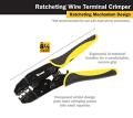 TITAN 11477 Ratcheting Wire Terminal Crimper Tool for Insulated Terminals, Fixed Jaw Crimper. 