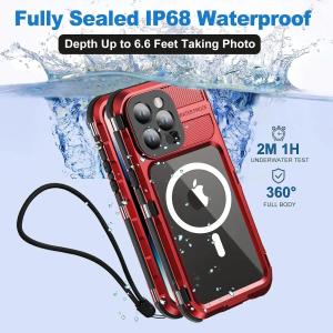For iPhone 16 15 14 Plus 16 Pro Max IP68 Full Sealed Waterproof Aluminum Metal Case Screen Protector Military Shockproof Cover