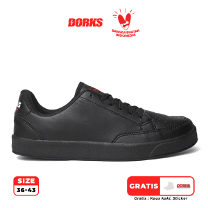 Dorks Adinda Full Black - Sepatu Sneakers Casual Pria Wanita Sepatu Sekolah Dorks