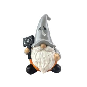 Resins Halloween Gnomes Figurine Ornament Detailed Carving Pumpkin Dwarf with Witch Hat Decoration For Holiday Event