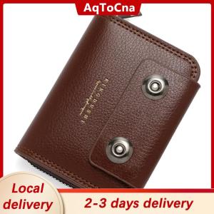 [COD] AqToCna Ship within 24 hours High-Quality PU Leather Mens Short Wallet Multi Slot Zipper Purse Portable Large Capacity Card Bag