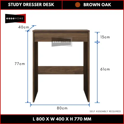 [80CM Lebar] EsseHome Study Desk Dressing Table Meja Baca Meja Kanak Meja Solek