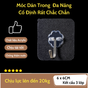 Móc Dán Tường Đa Năng Chịu Lực Lên Đến 20kg Không Thấm Nước 6x6cm