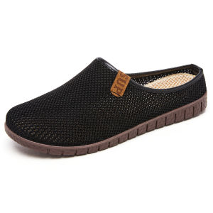 Free Shipping WomenS Slippers For Outdoor Wear Summer Breathable Casual Shoes Shallow Mouth Closed Toe Hollow Design Slip-On Half Slippers