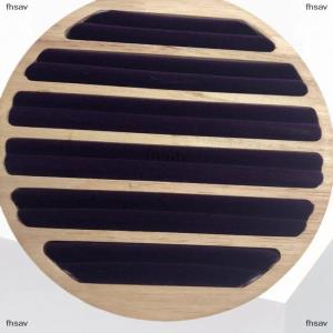 [COD] fhsav Wood Round Shape Jewelry Tray Ring Earrings Bracelet Display Plate Jewellery Storage Stand Counter Props