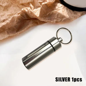 Mini Aluminum Keychain Emergency Tablet Pill Medicine Metal Storage Box Bottle Container Tangkai 紧急救心药罐扣