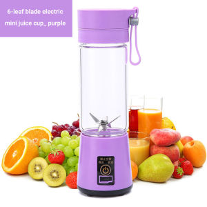 Portable Electric USB Fruit Juicer Cup Rechargeable Mini Blender with 6 Blades Multi-Function Juice Blender for Baby Food Pink/Blue/Green/Purple⚡PH deliveryIn stock⚡