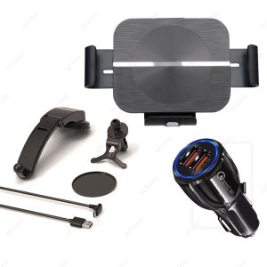 Automatic Clamp Horizontal navigation Bracket Wireless Car Charger For Samsung Galaxy Fold Z Fold 5 4 Fold3 2 S24 Ultra S23 S22 Ultra S21 S20 Note 20 10 9 ViVO X Fold iPhone 14 13 12 11 Pro Max XS XIAOMI HUAWEI Air outlet Stand