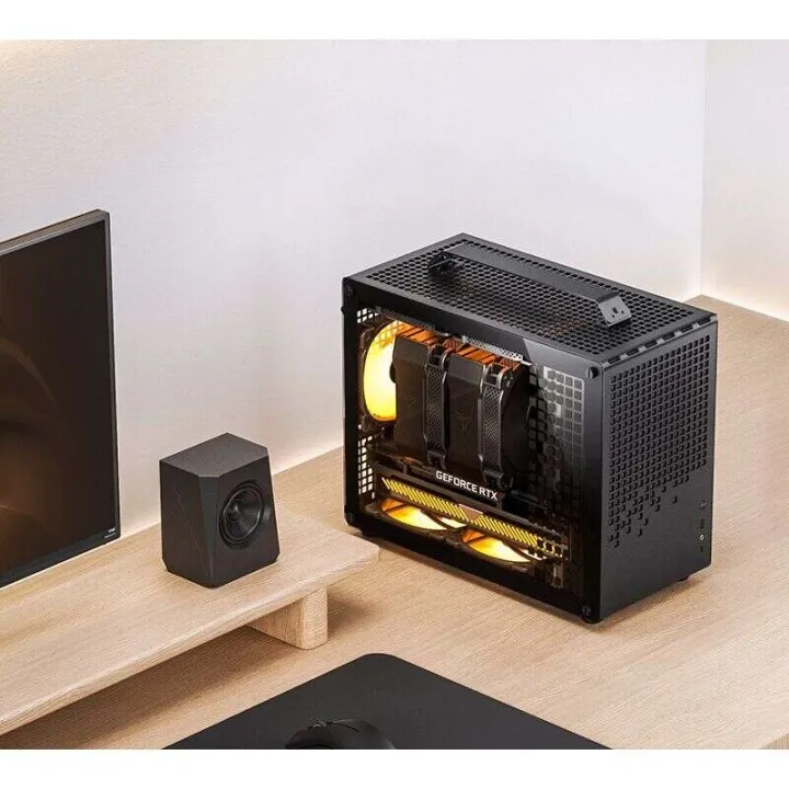 (HD1) Jonsbo Z20 MATX Computer Case Portable Mini Desktop Enclosure with Detachable Handle Long Graphics Card Support Type-C Interface
