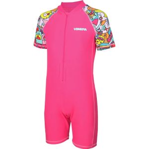 Girls Rashguard Swimsuit Set Long Sleeve UPF 50+ Sun Protection Floral Print Beach Swimwear for Kids 3-16 Years
