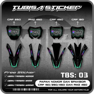 (COD)STICKER PAPAN DAN SPAKBOR CRF 150/250/450 DAN RMZ 450 STIKER PAPAN DAN SPAKBOR CRF TBS 03